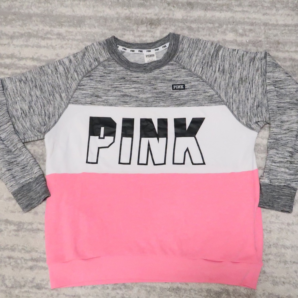 VS Pink Colorblock Campus Crew L